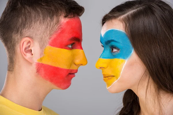 Face art. Flags. — Stock Photo, Image