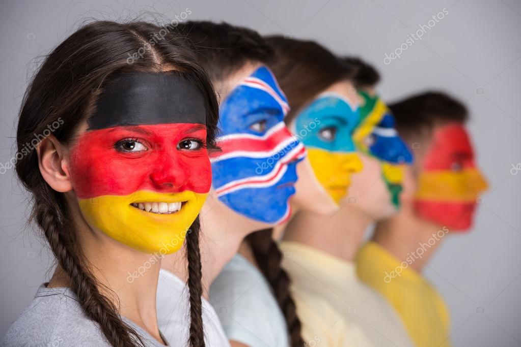 Face art. Flags. — Stock Photo © 59349653
