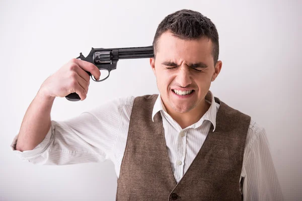 Man with gun — Stock Photo, Image