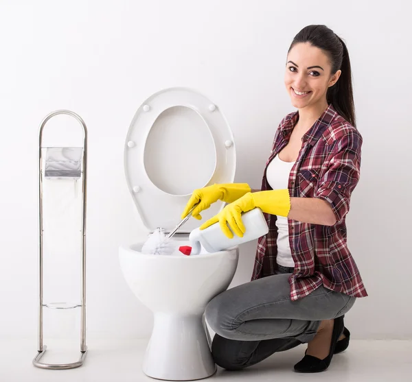 Housewife. Toilet. — Stock Photo, Image