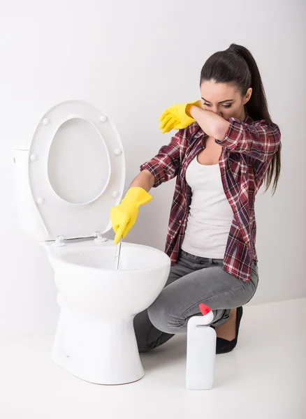 Housewife. Toilet. — Stock Photo, Image