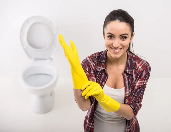 Housewife. Toilet. — Stock Photo, Image