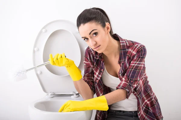 Housewife. Toilet. — Stock Photo, Image