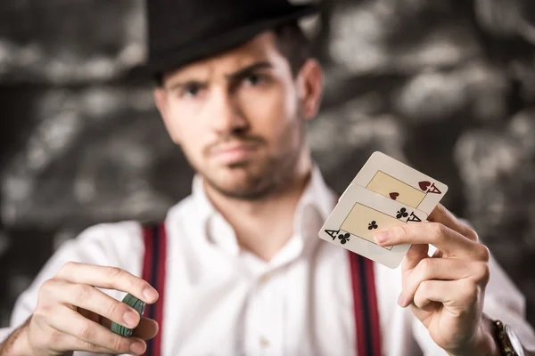 Gangster. Poker. — Stock Photo, Image