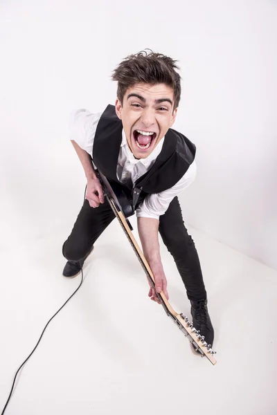 Homem com guitarra — Fotografia de Stock