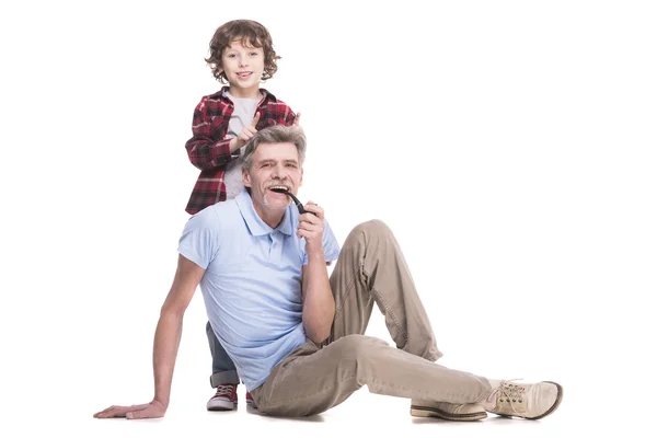 Grandfather and grandson — Stock Photo, Image