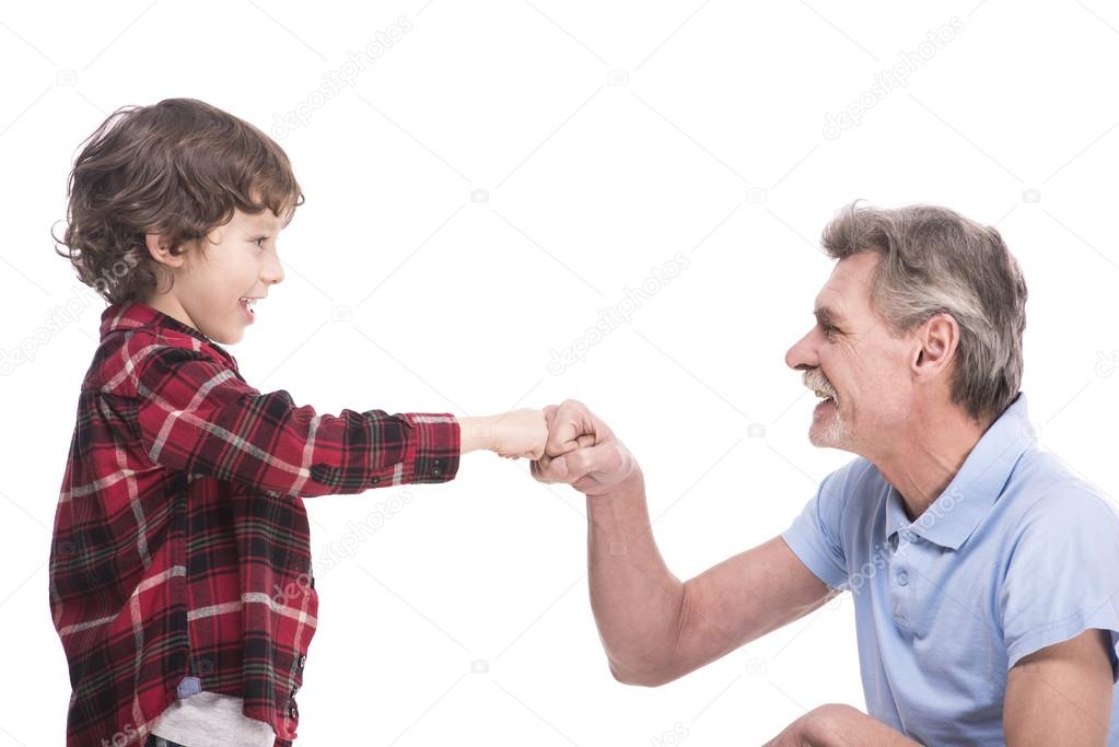 Дедушка и внук — Стоковое фото ©