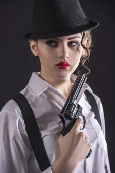 Gangster mulher — Fotografia de Stock