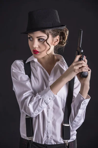 Gangster mulher — Fotografia de Stock