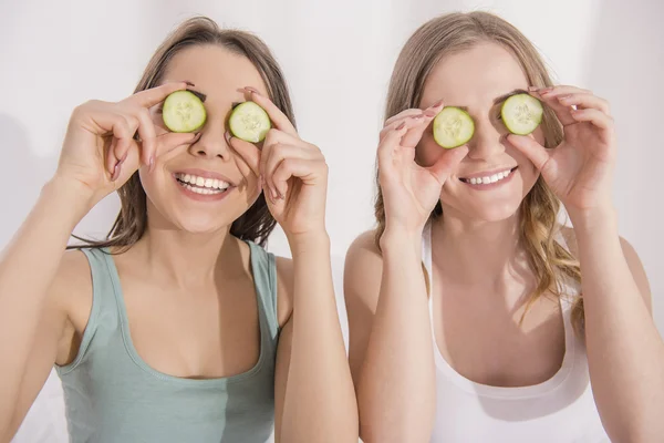 Girlfriends at home — Stock Photo, Image