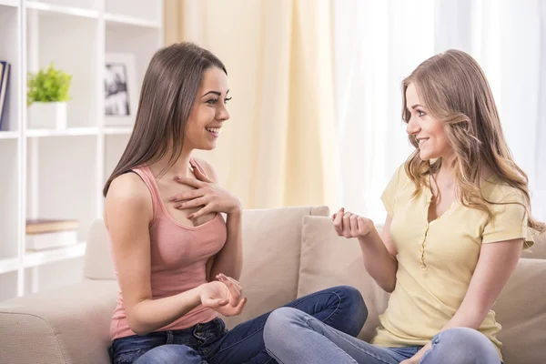 Girlfriends at home — Stock Photo, Image