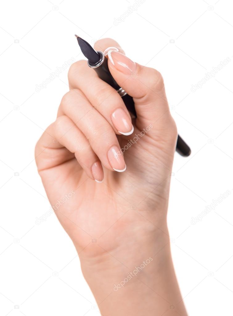 Hand with pen