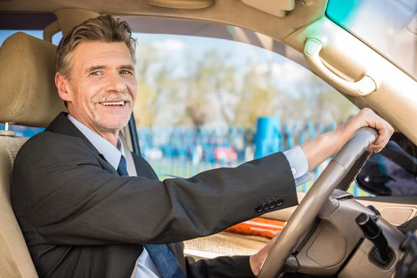 Businessman in the car — Stock Photo, Image