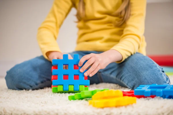 Girl with lego — Stock Photo, Image