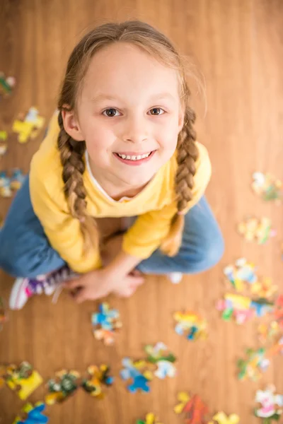 Lány puzzle — Stock Fotó