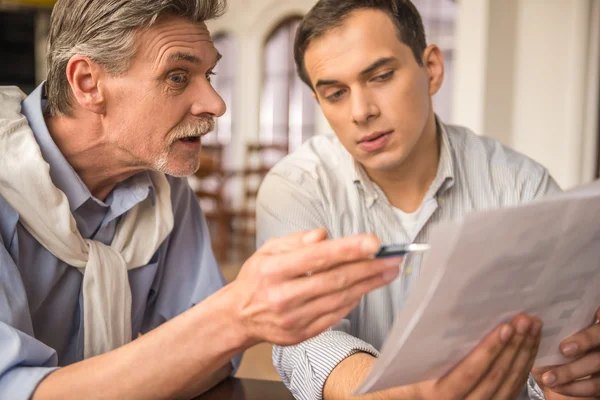 Businessmen in cafe — Stock Photo, Image