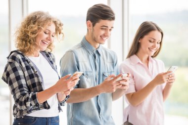 Students with gadgets