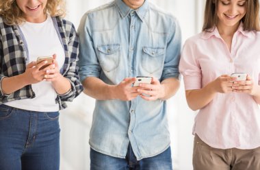 Students with gadgets