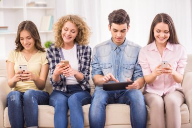 Students with gadgets