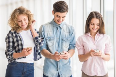 Students with gadgets
