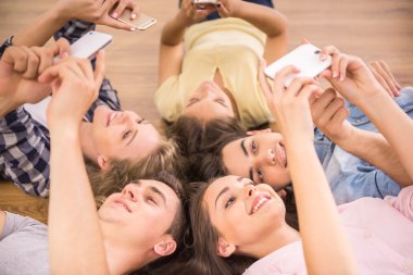 Students with gadgets