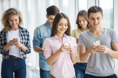Students with gadgets