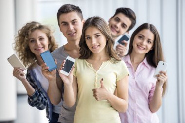 Students with gadgets