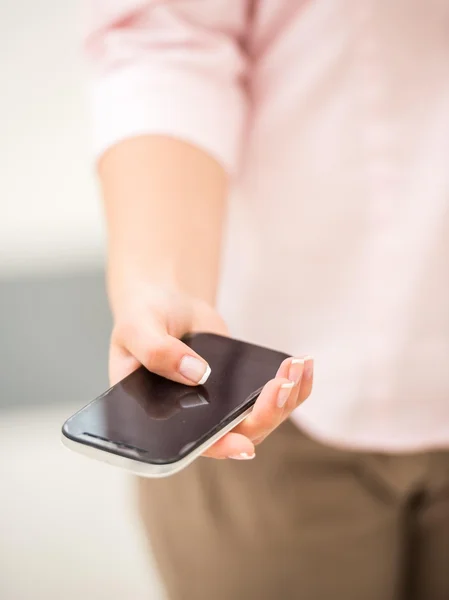 Students with gadgets — Stock Photo, Image