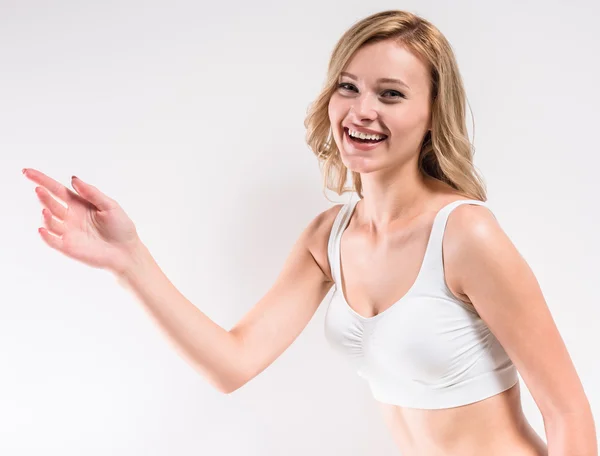 Vrouw in ondergoed — Stockfoto