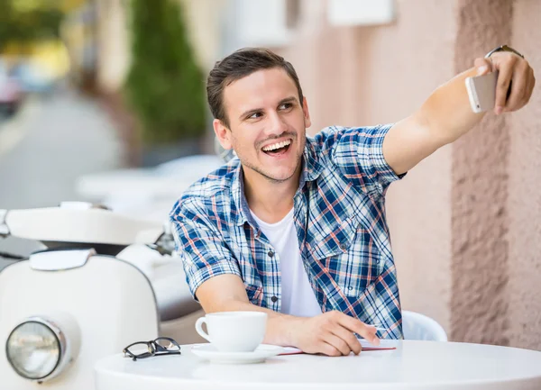 Man in cafe — Stock Photo, Image