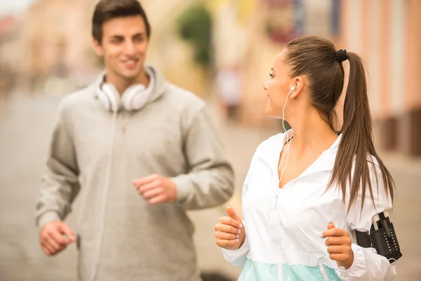 Running couple — Stock Photo, Image