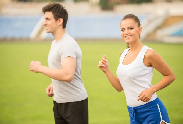 Running couple — Stock Photo, Image