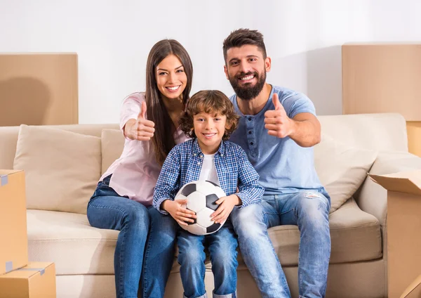 Familie home verplaatsen — Stockfoto