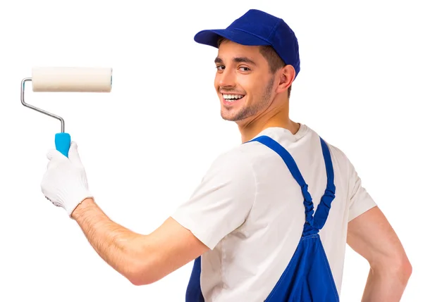 Male repairs indoors — Stock Photo, Image