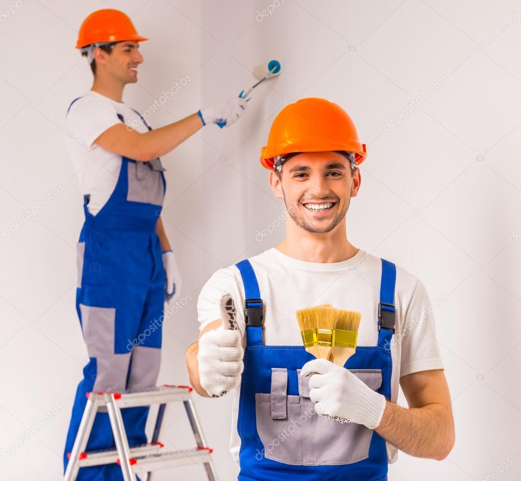 Male repairs indoors