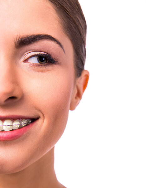 Woman with braces