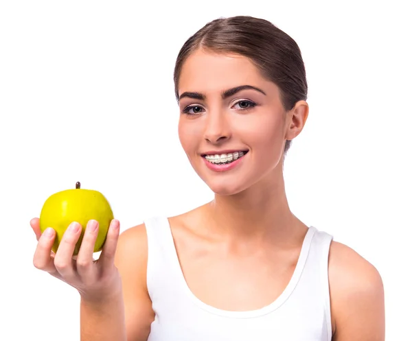 Woman with braces — Stock Photo, Image