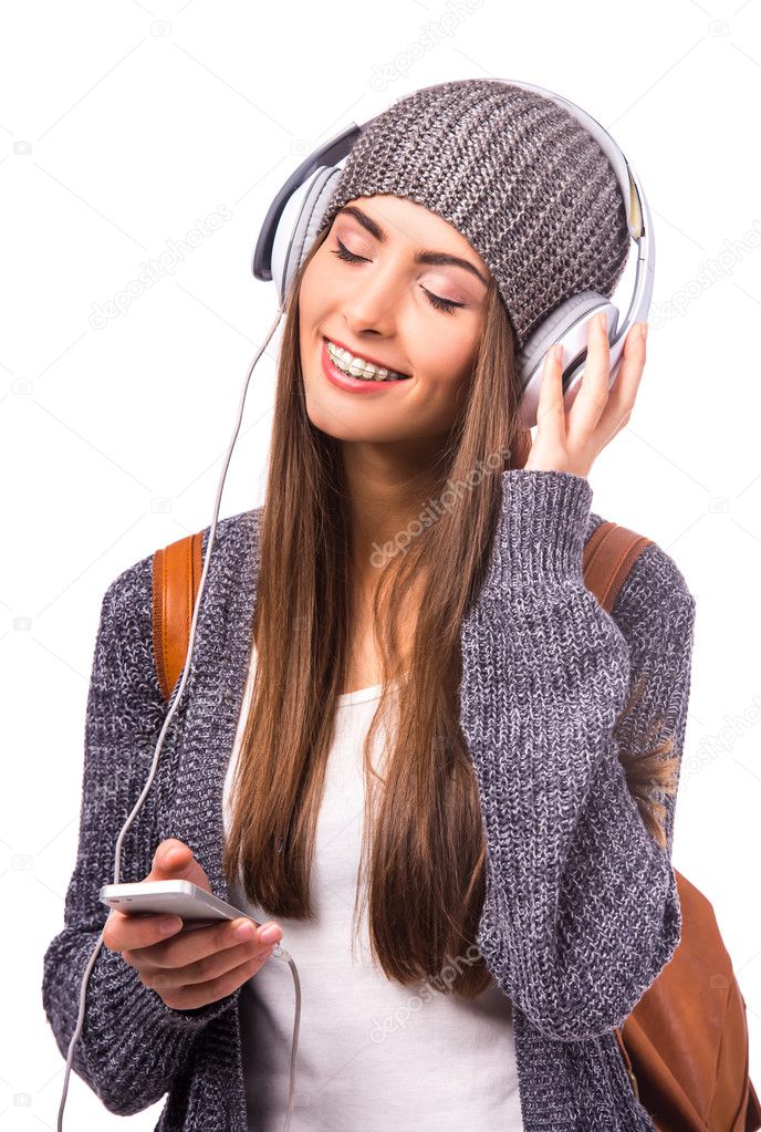 Woman with braces