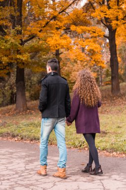 sonbahar üzerinde iki yürüyüş