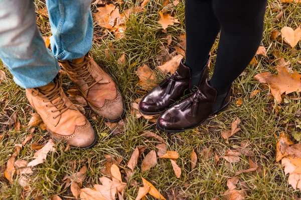 Par på hösten promenad — Stockfoto