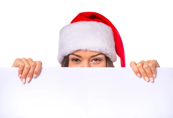 Donna che celebra il Natale — Foto Stock