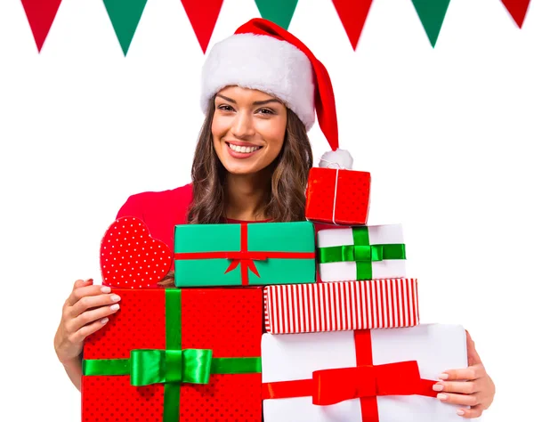 Mujer celebrando la Navidad —  Fotos de Stock