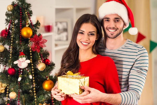 Celebrating Christmas at home — Stock Photo, Image