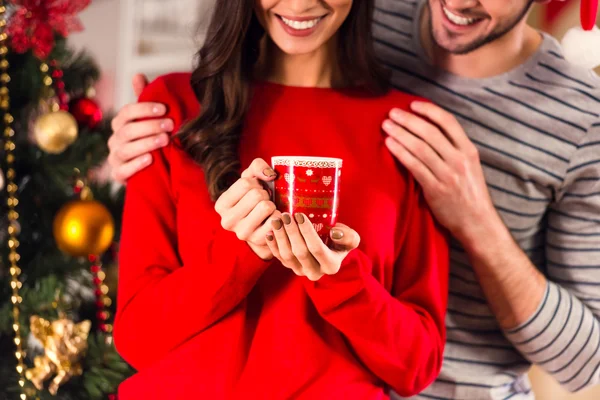 Weihnachten zu Hause feiern — Stockfoto