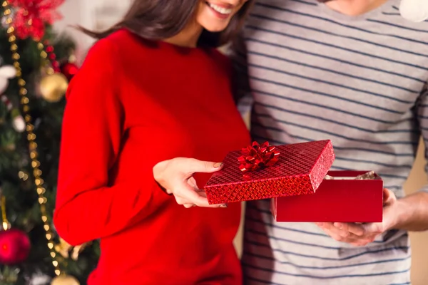 Weihnachten zu Hause feiern — Stockfoto