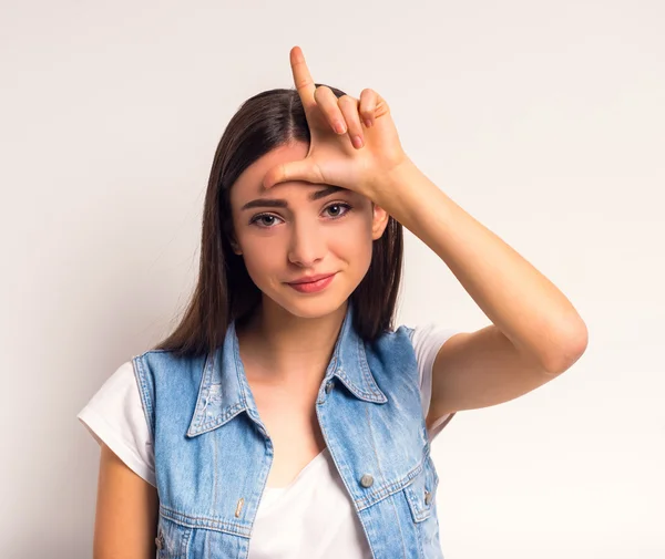 Tiener studio schieten — Stockfoto