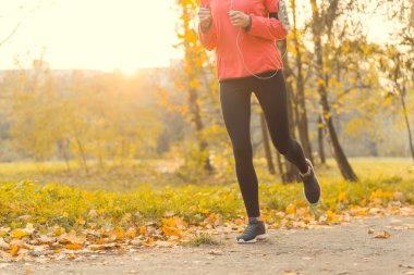 sonbahar parkta çalışan