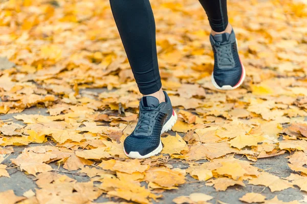 Corriendo en el parque de otoño — Foto de Stock