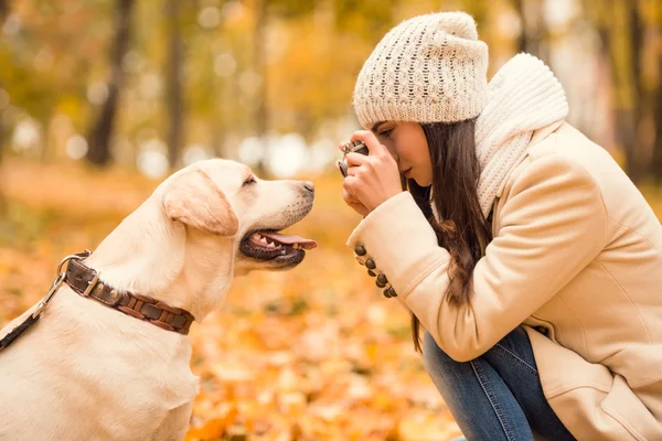 Paseo en el parque de otoño — Foto de Stock