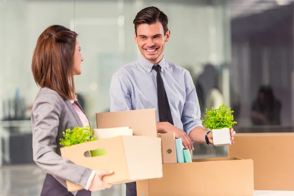 Bedrijf verplaatsen in office — Stockfoto